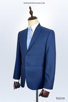 Bộ Suit Xanh Đen Chấm Bi Sáng Classic Fit TGS319